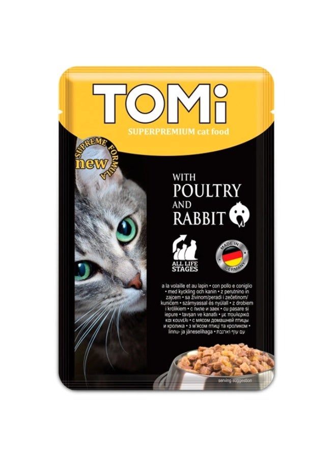 تومي طعام رطب للقطط بالدواجن والأرانب 100 جم